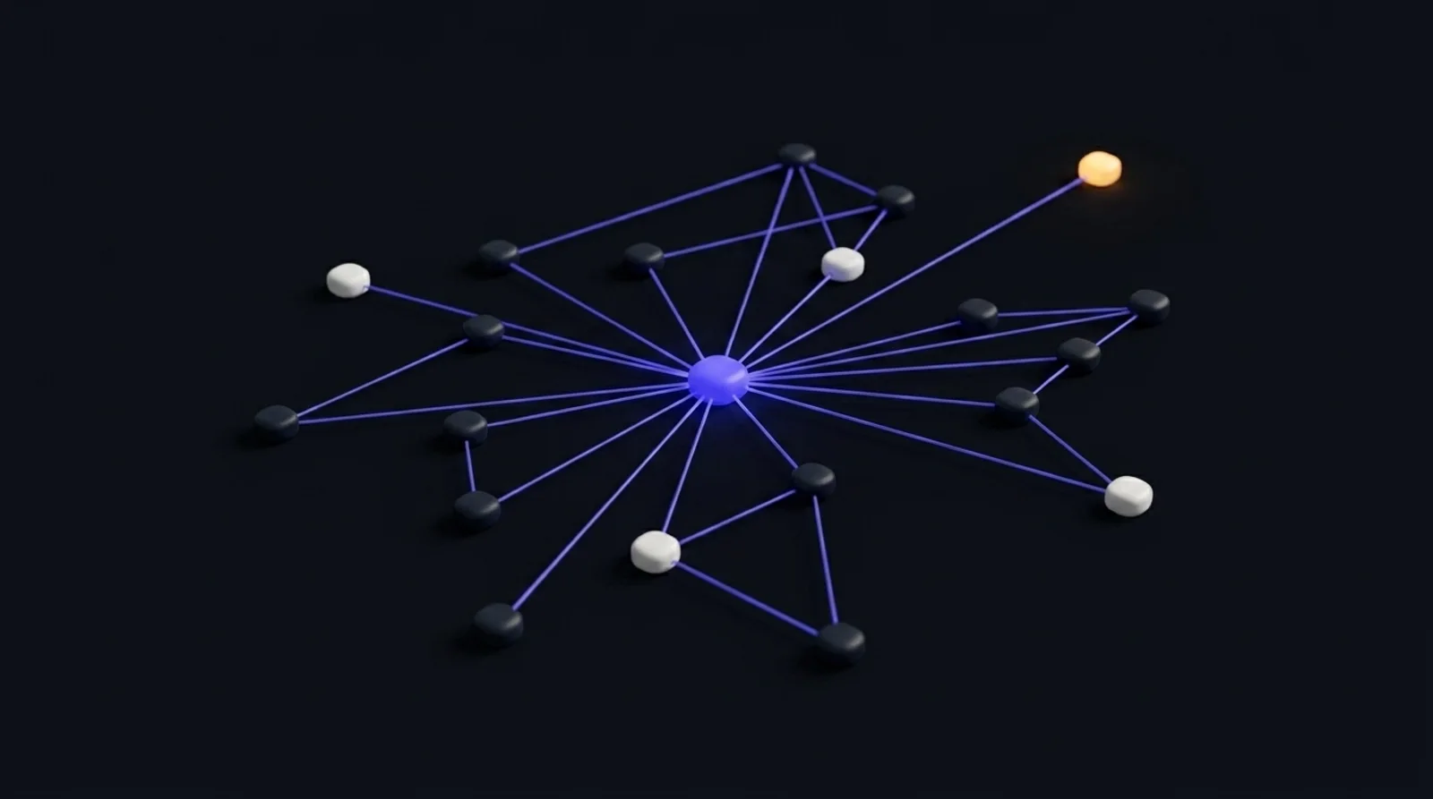 Network of agent nodes converging into one hub