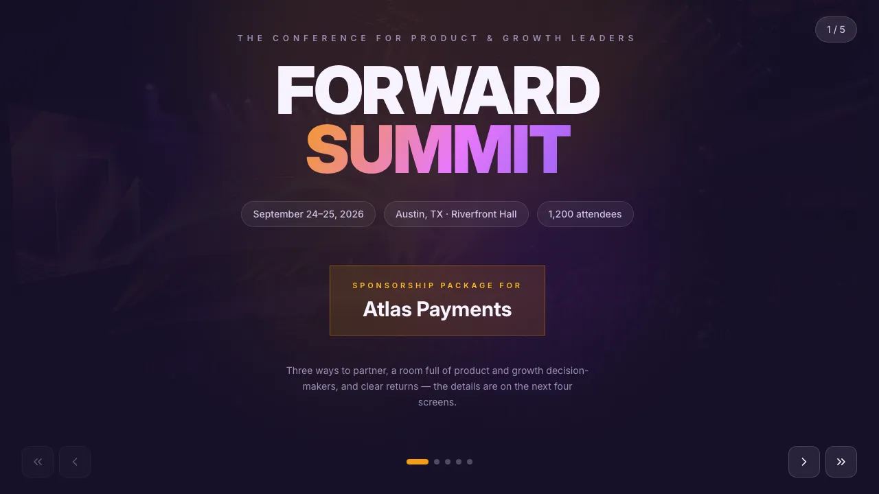 Event sponsorship package — live example preview